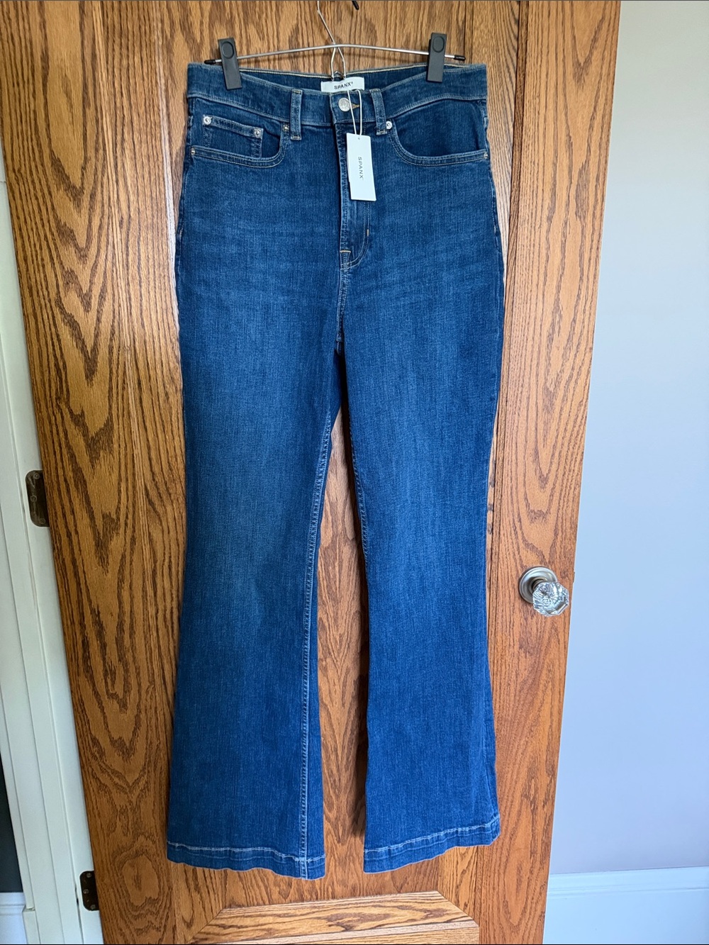 SPANX Deep Indigo High-Rise Flare Jeans